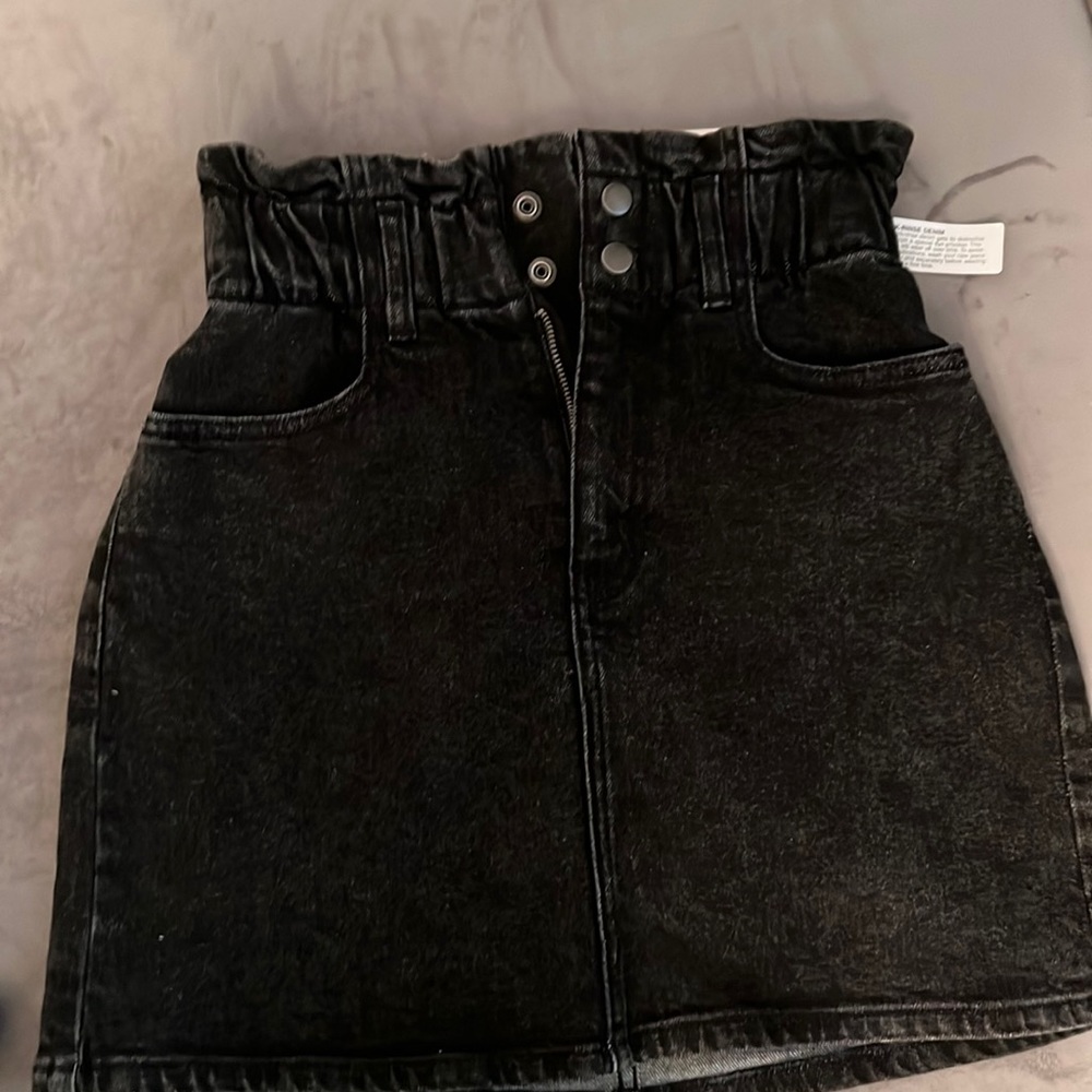 Black Denim Skirt.